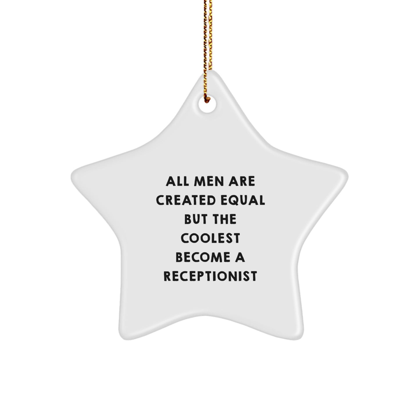 Funny Receptionist Star Ornament Gifts from Men, Unique Christmas Unique Office Decor for Women Coworkers Family Friends - Image 1