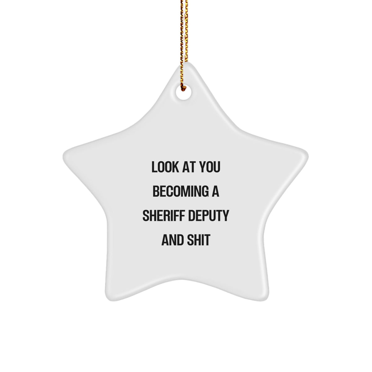 Christmas Gift Sheriff Deputy Star Ornament for Her Present - Image 1