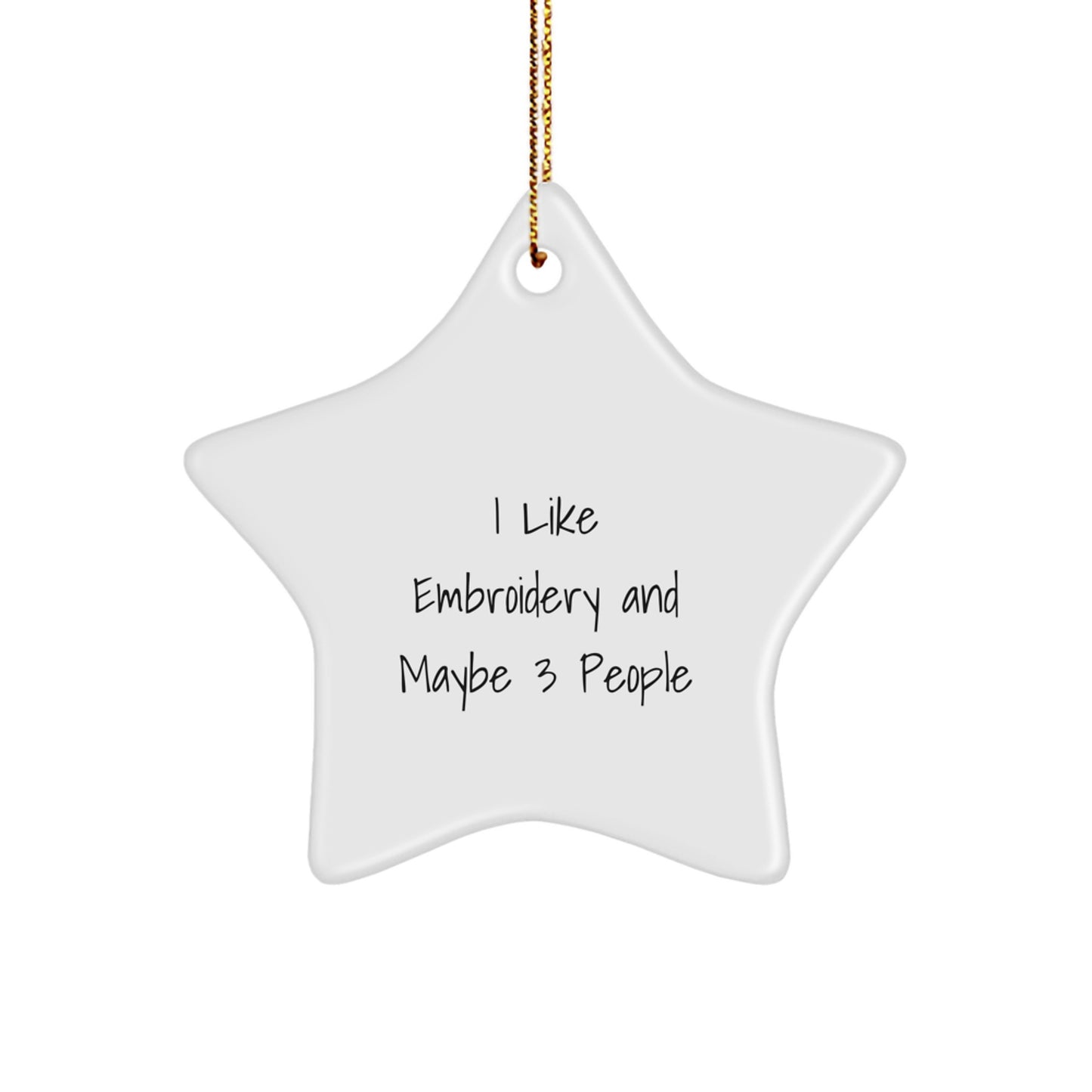 Embroidery Lovers Gifts from Friends - Funny Star Ornament for Christmas Unique Gifts - Image 1