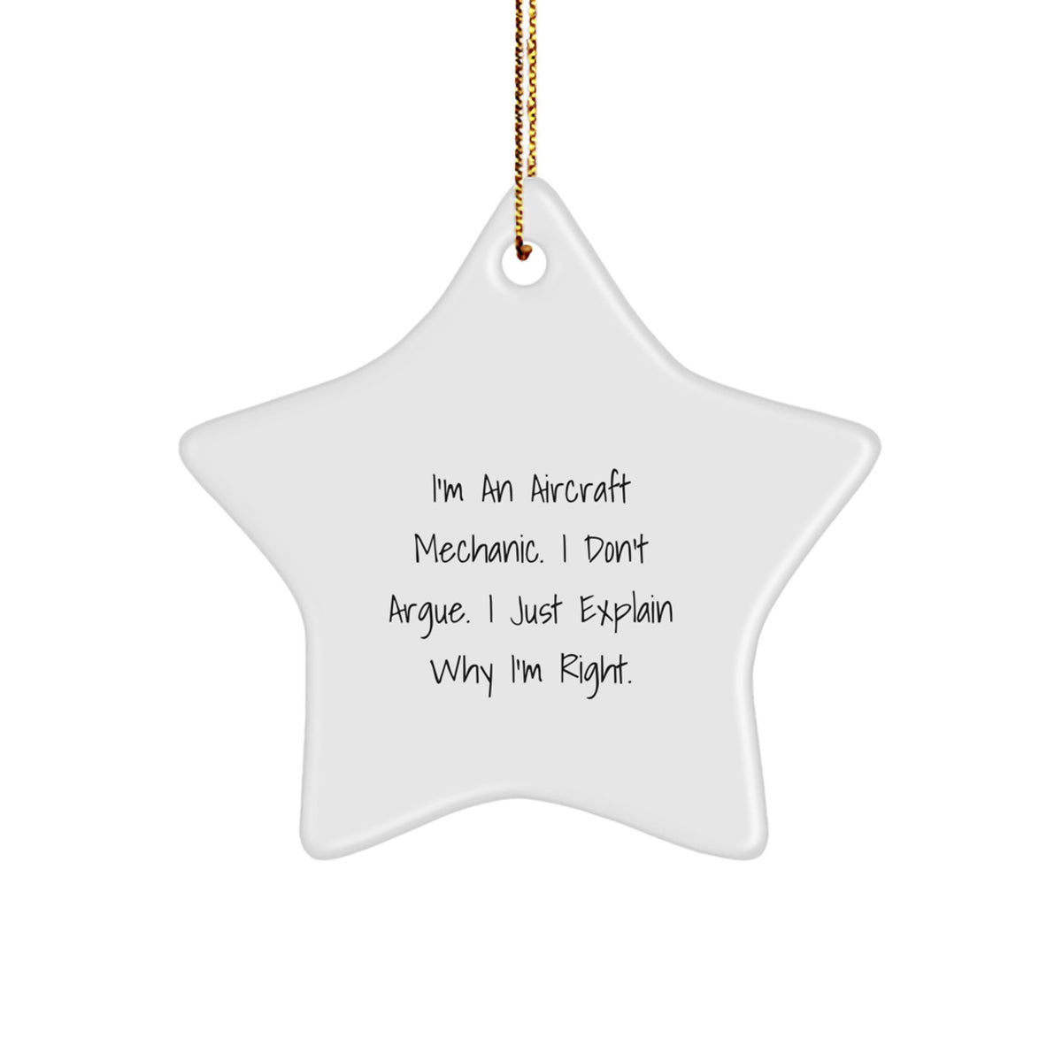 Funny Gifts for Aircraft Mechanic Friends, Star Ornament for Christmas Unique Gifts from Family, Friends, and Coworkers, Inspirational Aircraft Mechanic Decor - Image 1