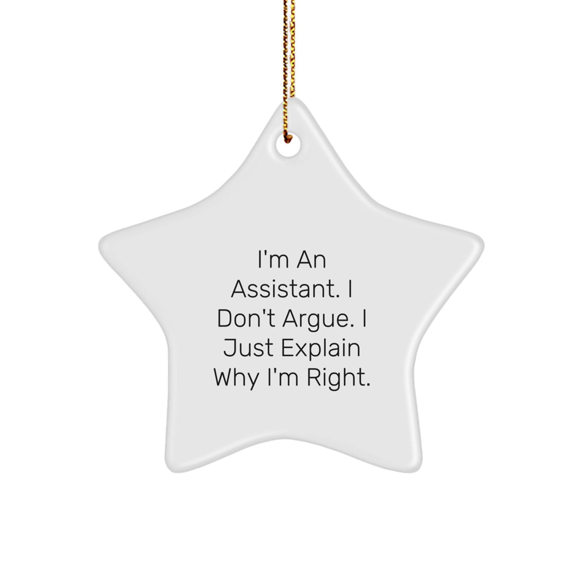 Witty Assistant Novelty Star Christmas Ornament for Friends Gift - Image 1