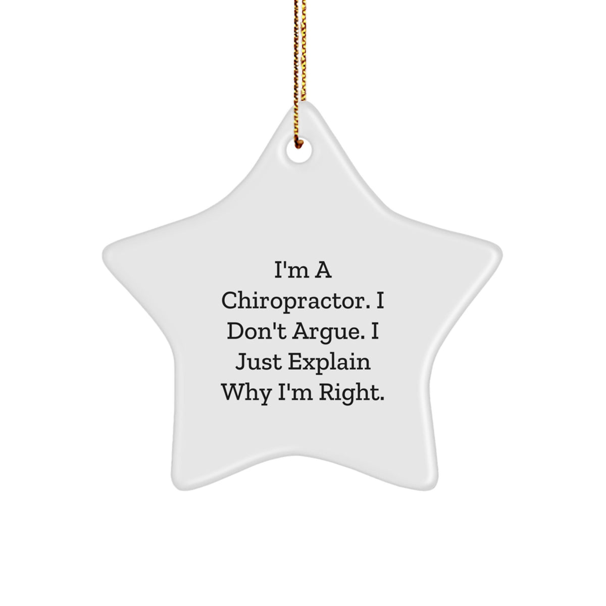Chiropractor Star Ornament Memento for Roommates Christmas Gift - Image 1