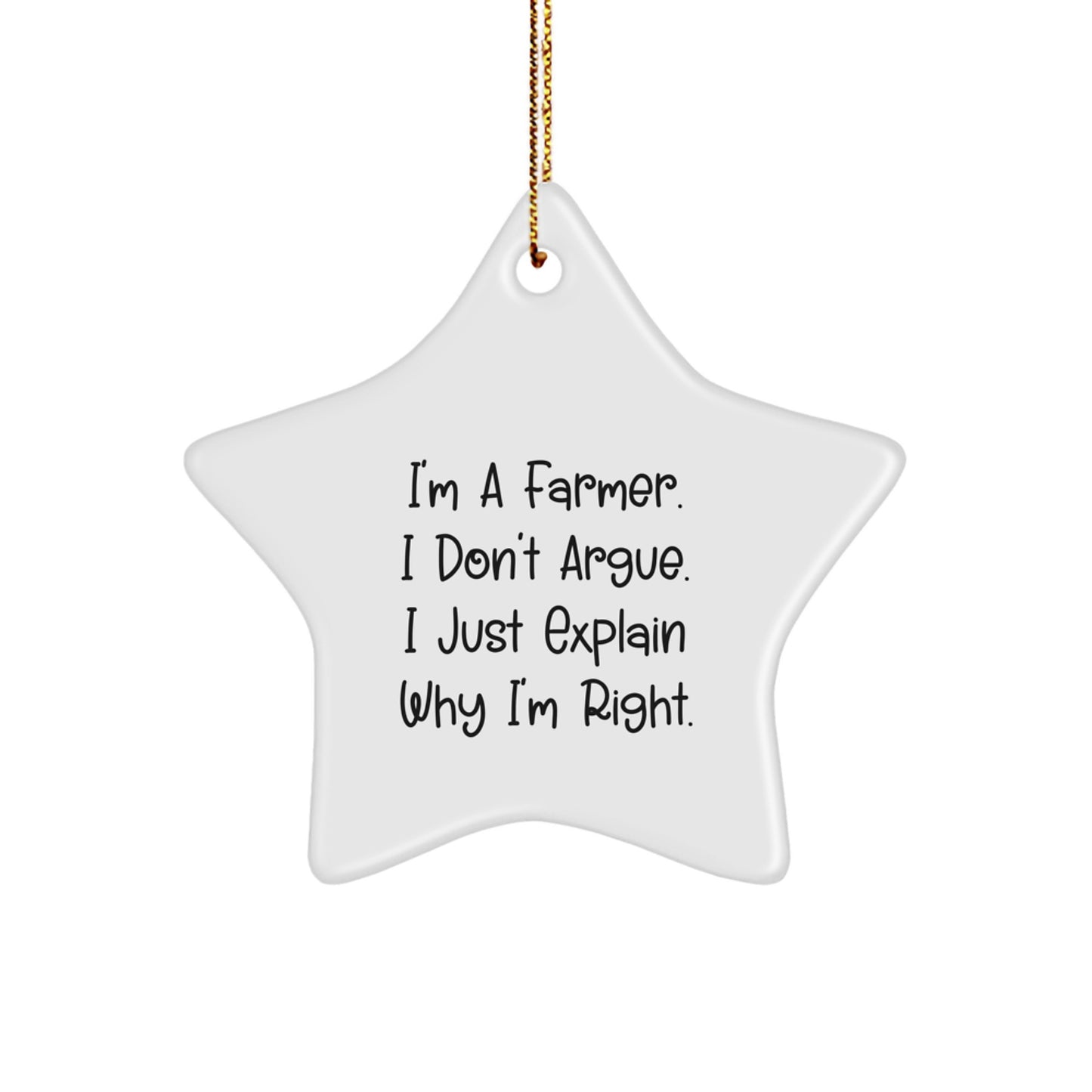 Funny Farmer Gifts, Christmas Unique Star Ornament, I'm a Farmer Gifts from Friends and Family - Image 1