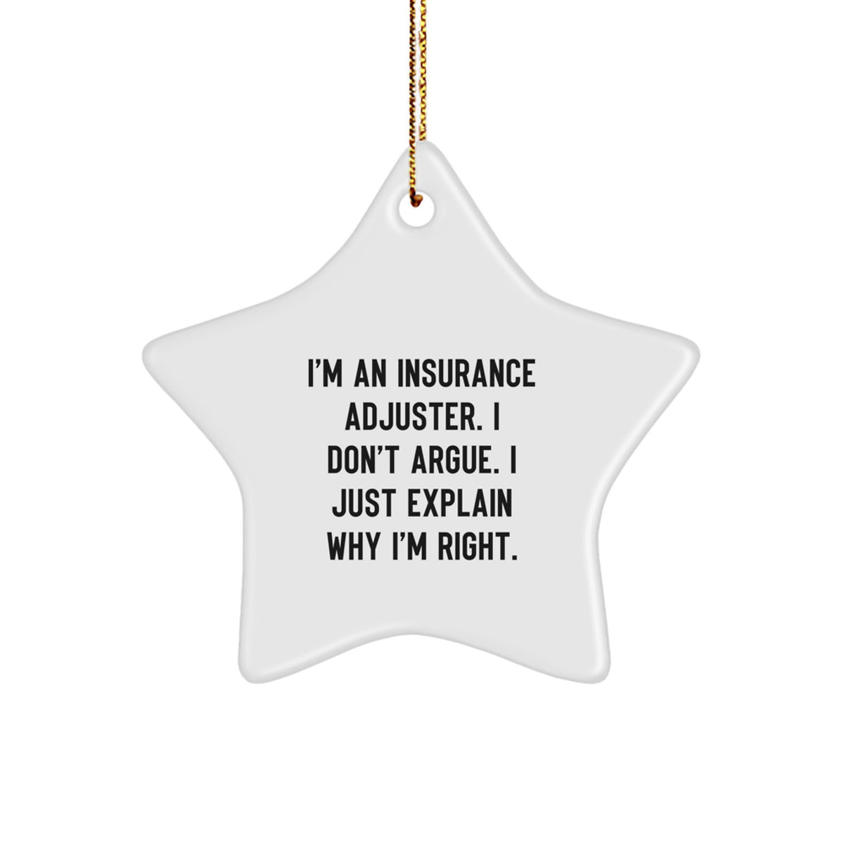 Christmas Gift for Him Delight Insurance Adjuster Star Ornament - Image 1
