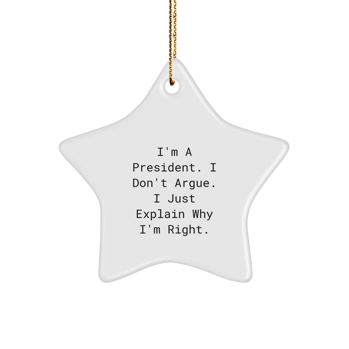 President Star Ornament Treasure for Family Christmas Holiday Gift - Image 1
