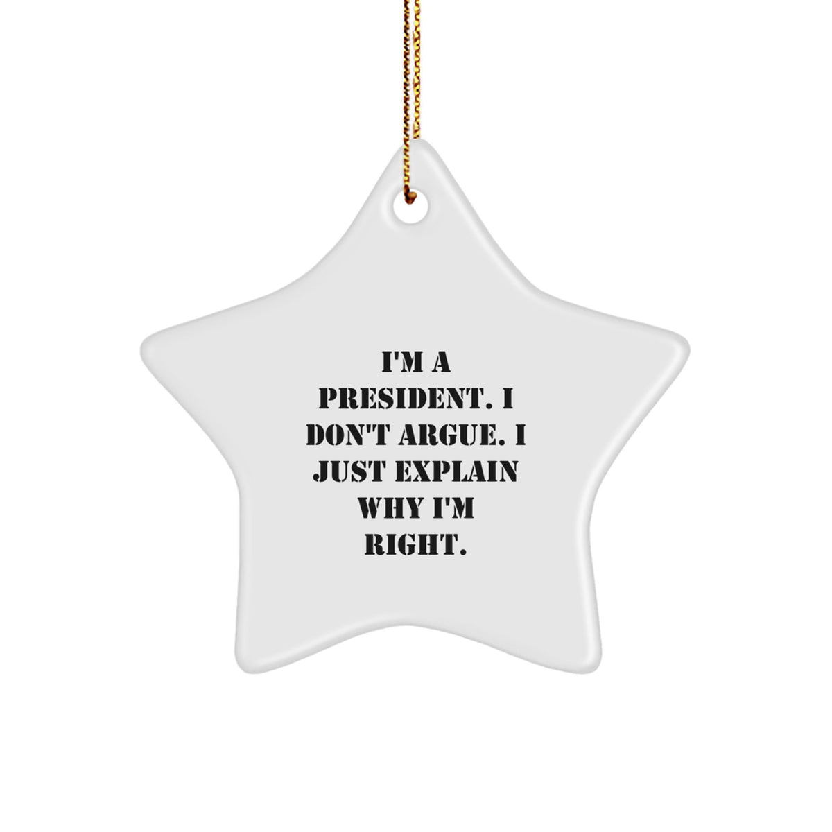 President Star Ornament Idea for Coworkers Christmas Gift - Image 1