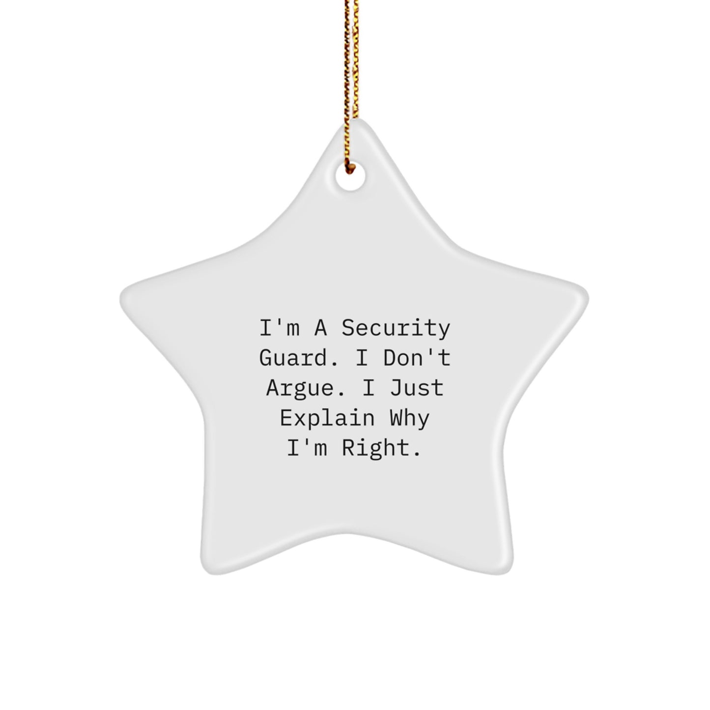 Security Guard Star Ornament Funny Christmas Unique Gift from Friends for Him - Image 1