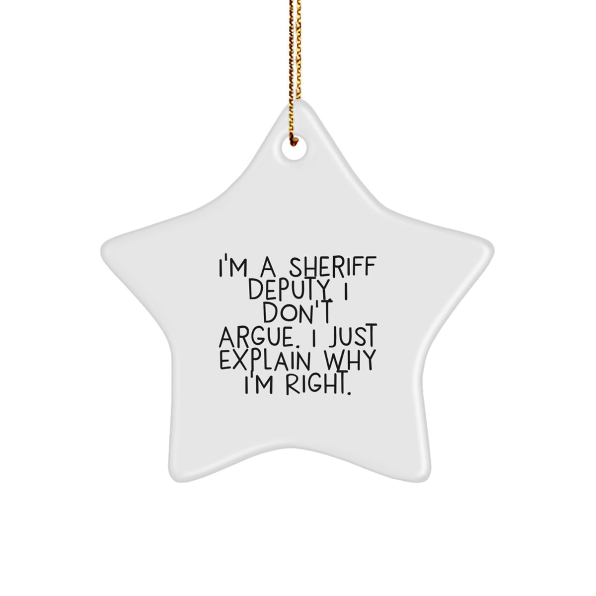 Favorite Sheriff Deputy Star Ornament for Coworkers Christmas Gift - Image 1