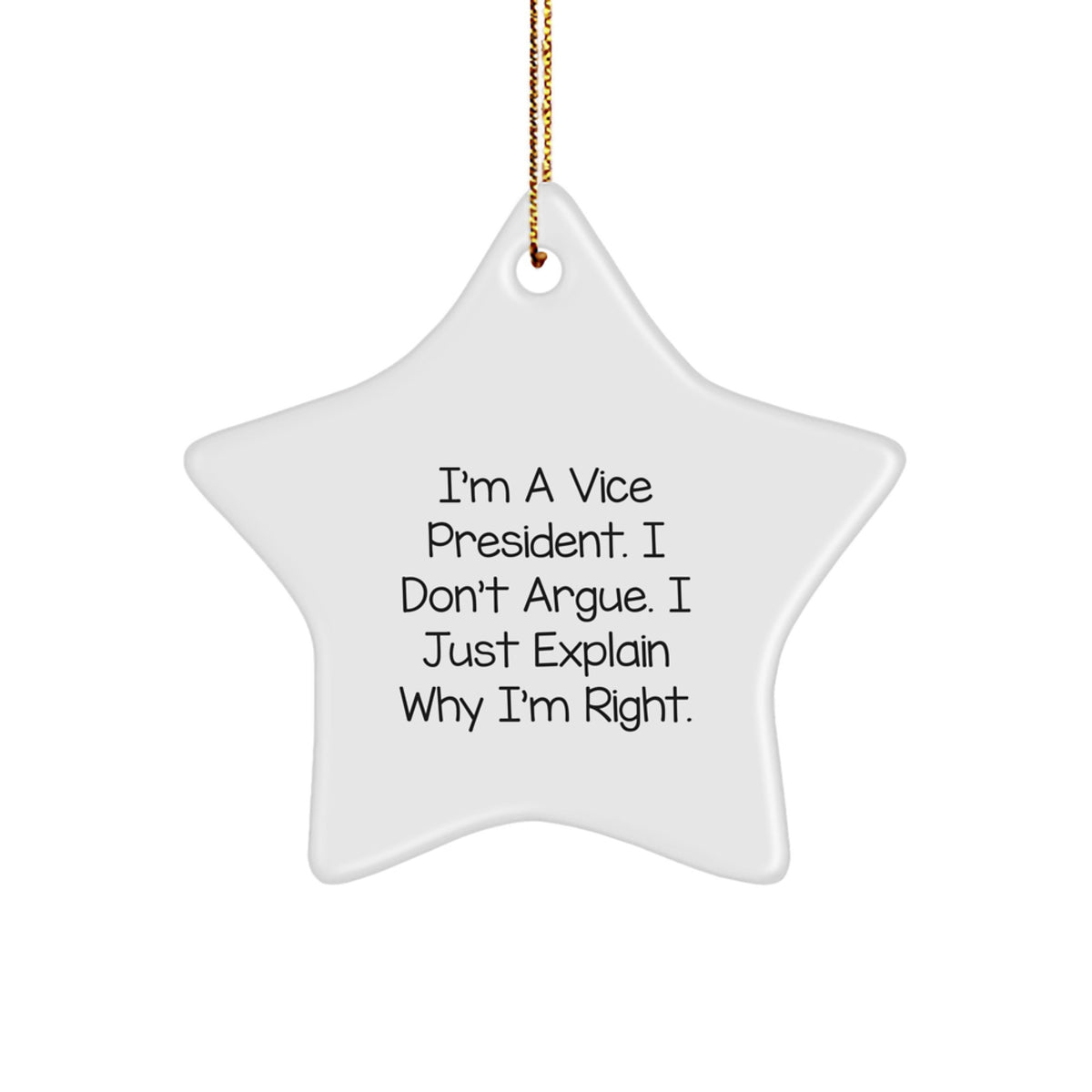 Christmas Ornament Gift for Her I'm A Vice President. I Don't Argue. I - Image 1