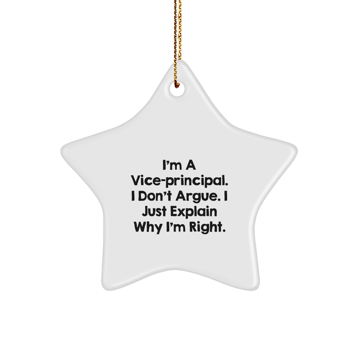 Funny Vice-principal Gifts for Christmas - Gifts from Friends, Family, Coworkers for Vice-principal Men, Women, Friends - Vice-principal Star Ornament with Inspirational Quote - Image 1