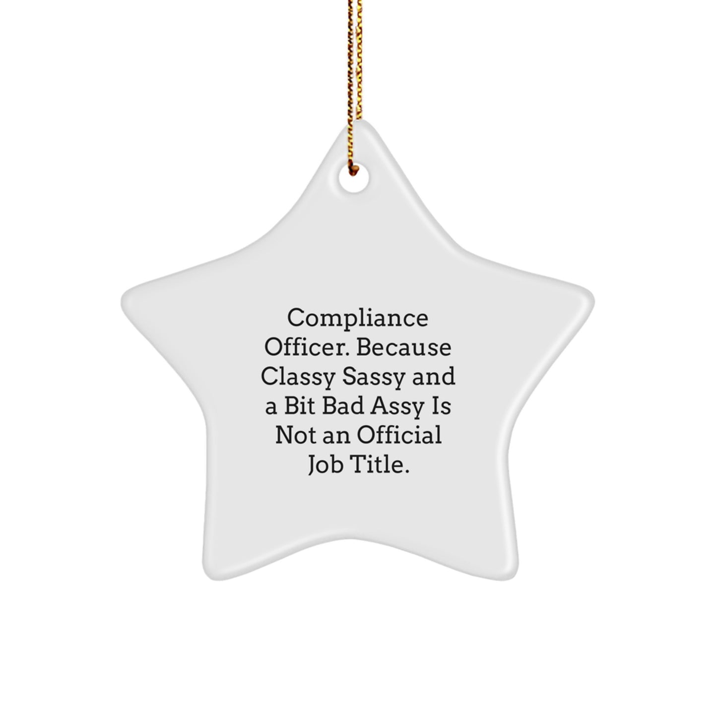 Funny Compliance Officer Gifts from Friends, Unique Star Ornament for Christmas Unique Gift Ideas for Compliance Officer Friends, Compliance Officer Star Ornament with Sassy Humor - Image 1