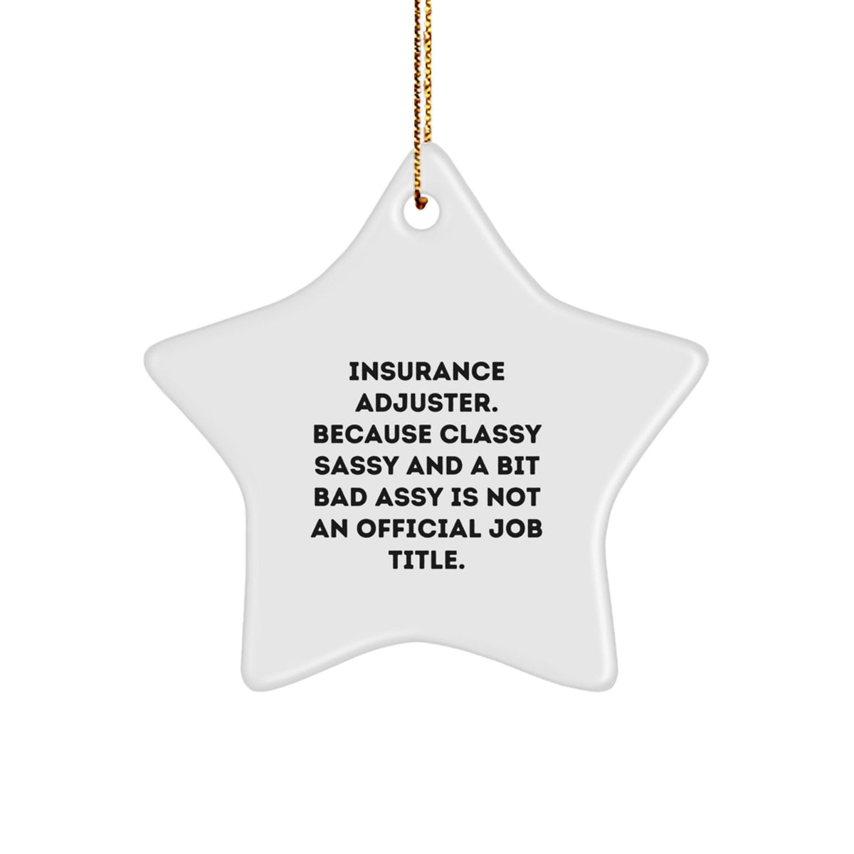 Christmas Gift for Her Insurance Adjuster Star Ornament Present - Image 1