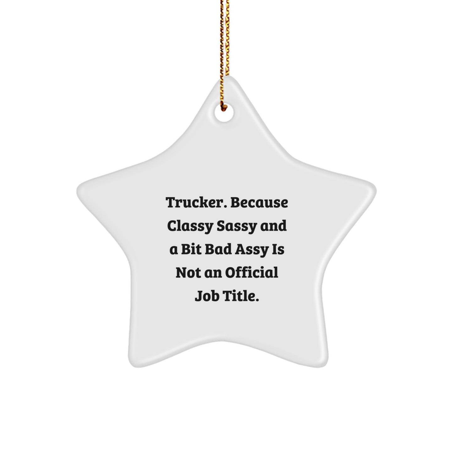 Trucker Star Ornament Gifts from Family, Friends, or Coworkers for the Classy Sassy and a Bit Fearlessy Trucker, Christmas Unique Decorations - Image 1