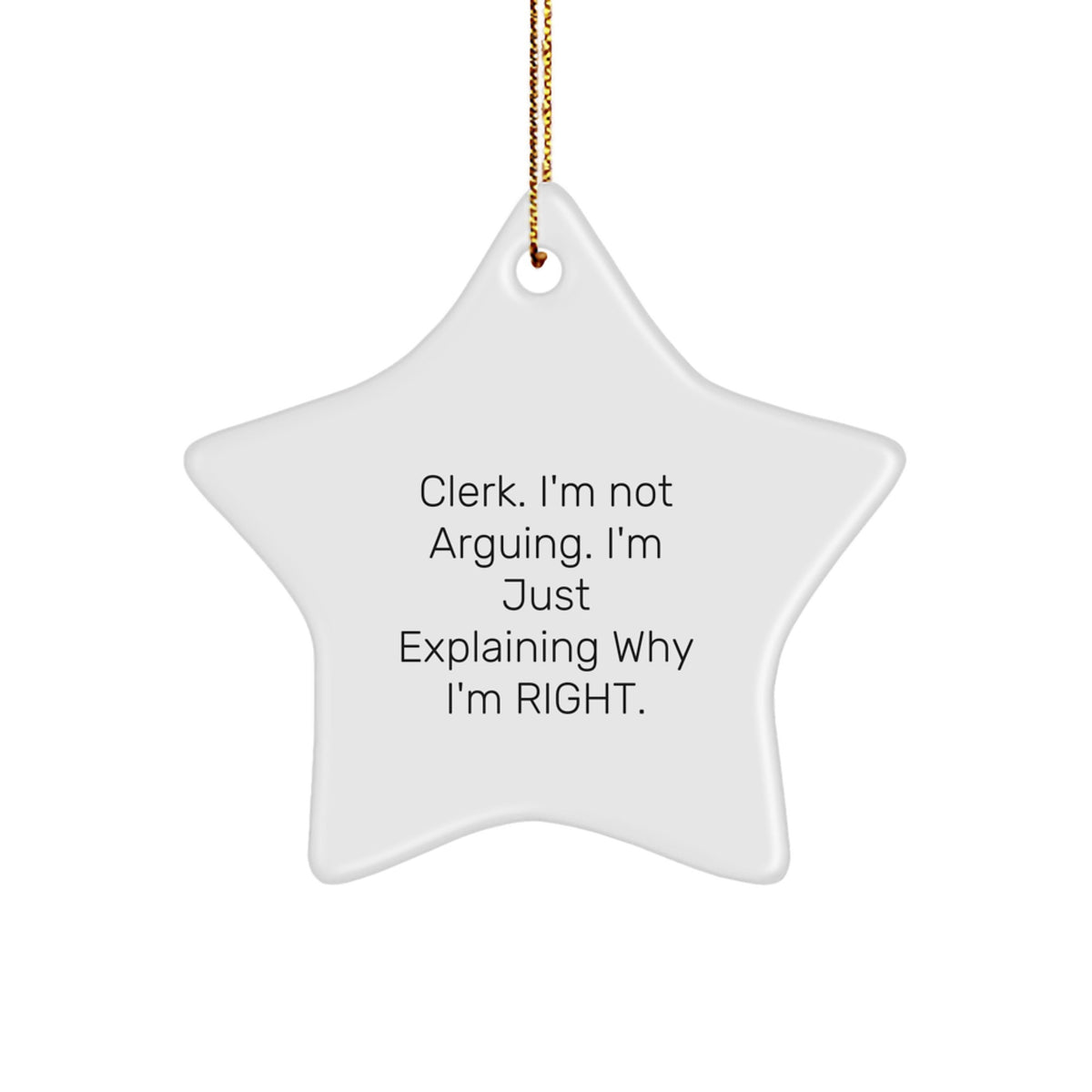 Christmas Ornament Clerk. I'm Not Arguing. Idea for Coworkers Gift - Image 1