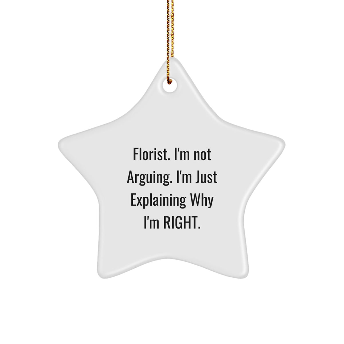 Christmas Gift for Teens Funny Florist Star Ornament - I'm Not Arguing - Image 1