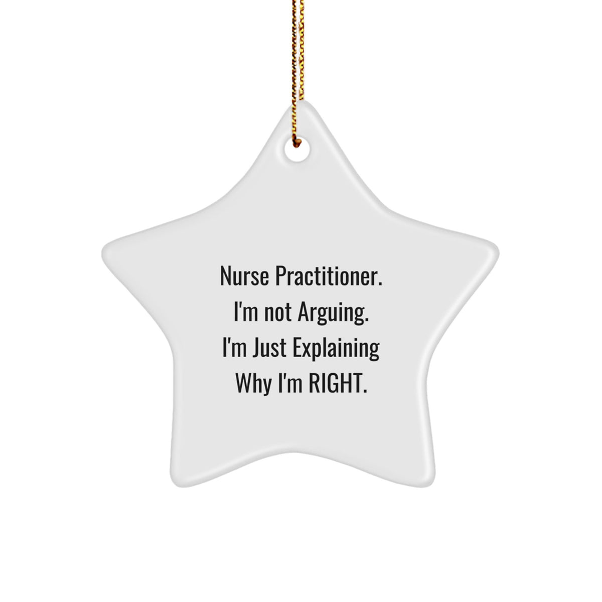 Christmas Gift for Her Nurse Practitioner Star Ornament Present - Image 1