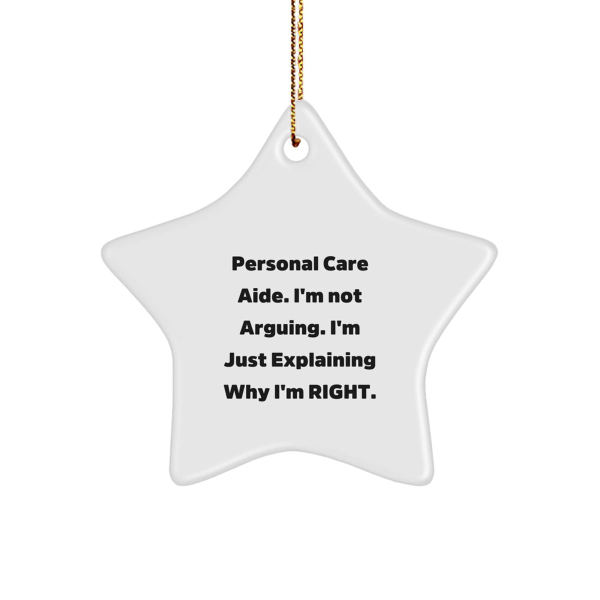 Star Ornament Idea for Coworkers Christmas Gift Personal Care Aide - Image 1