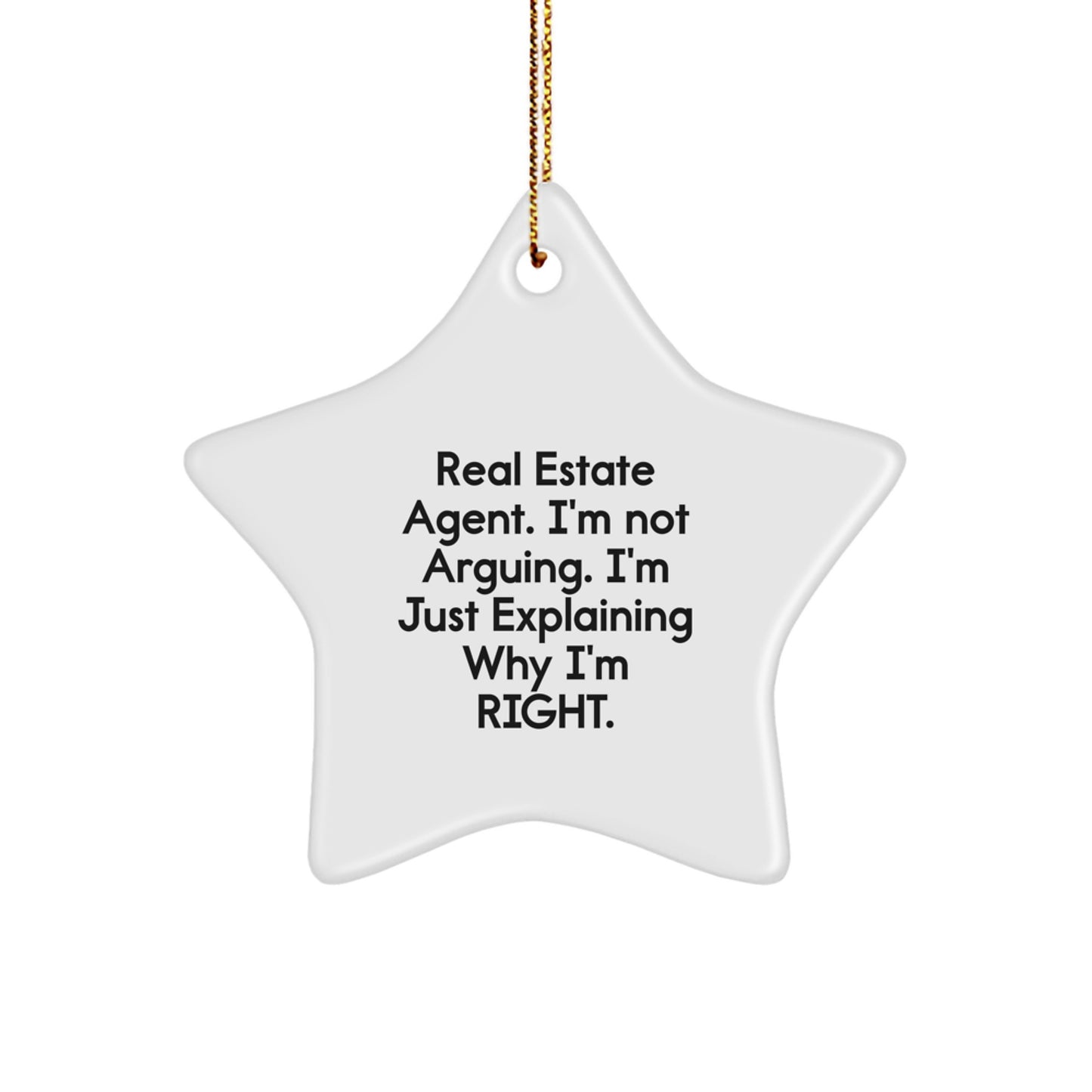 Funny Real Estate Agent Gifts - Star Ornament for Real Estate Agent Friends - Christmas Unique Gift from Family, Friends, or Coworkers - Image 1