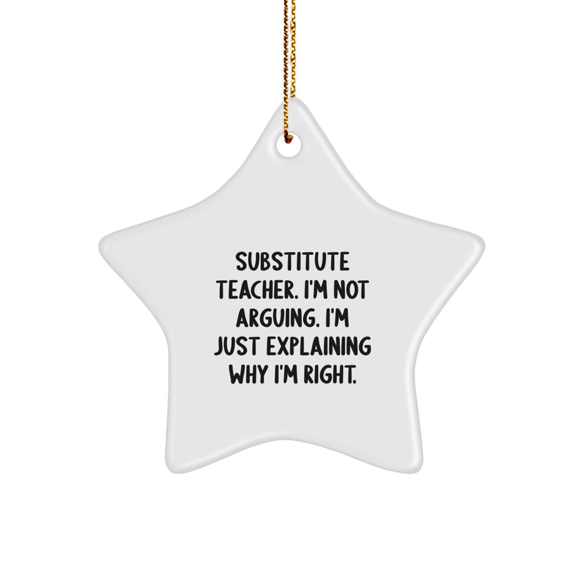 Favorite Substitute Teacher Star Ornament for Kids Christmas Gift - Image 1
