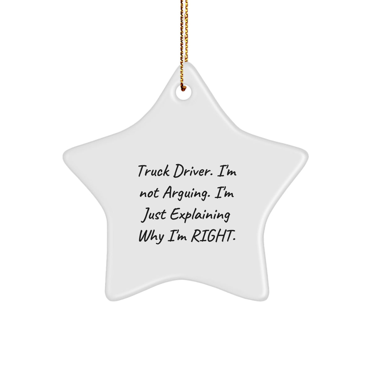 Christmas Gift for Her Truck Driver Star Ornament Present Bright - Image 1