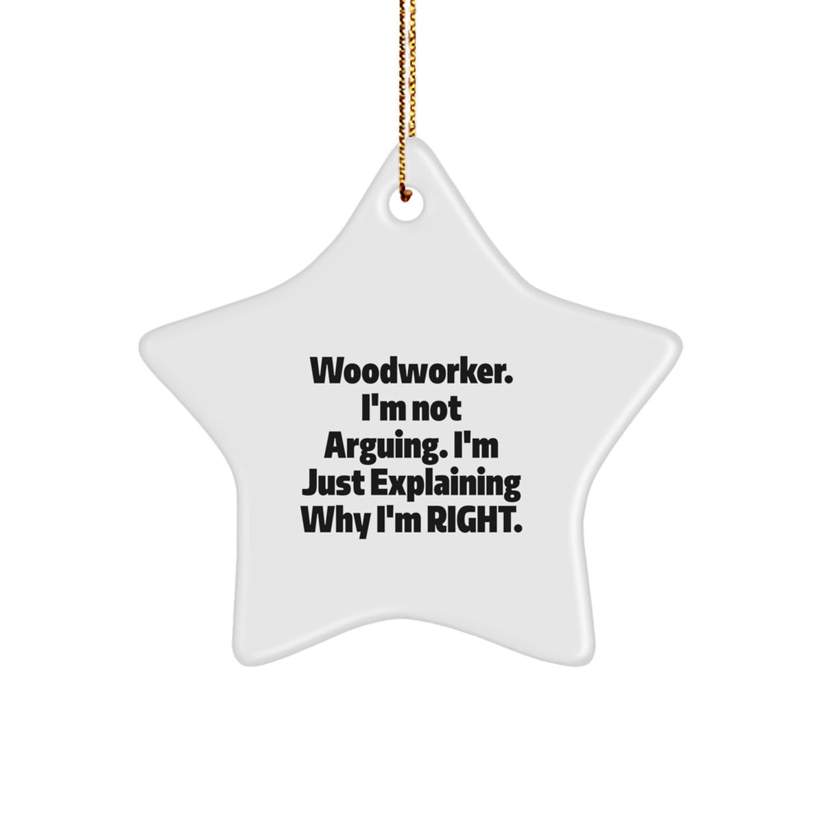 Sassy Woodworker Star Ornament for Her Keepsake Christmas Gift - Image 1