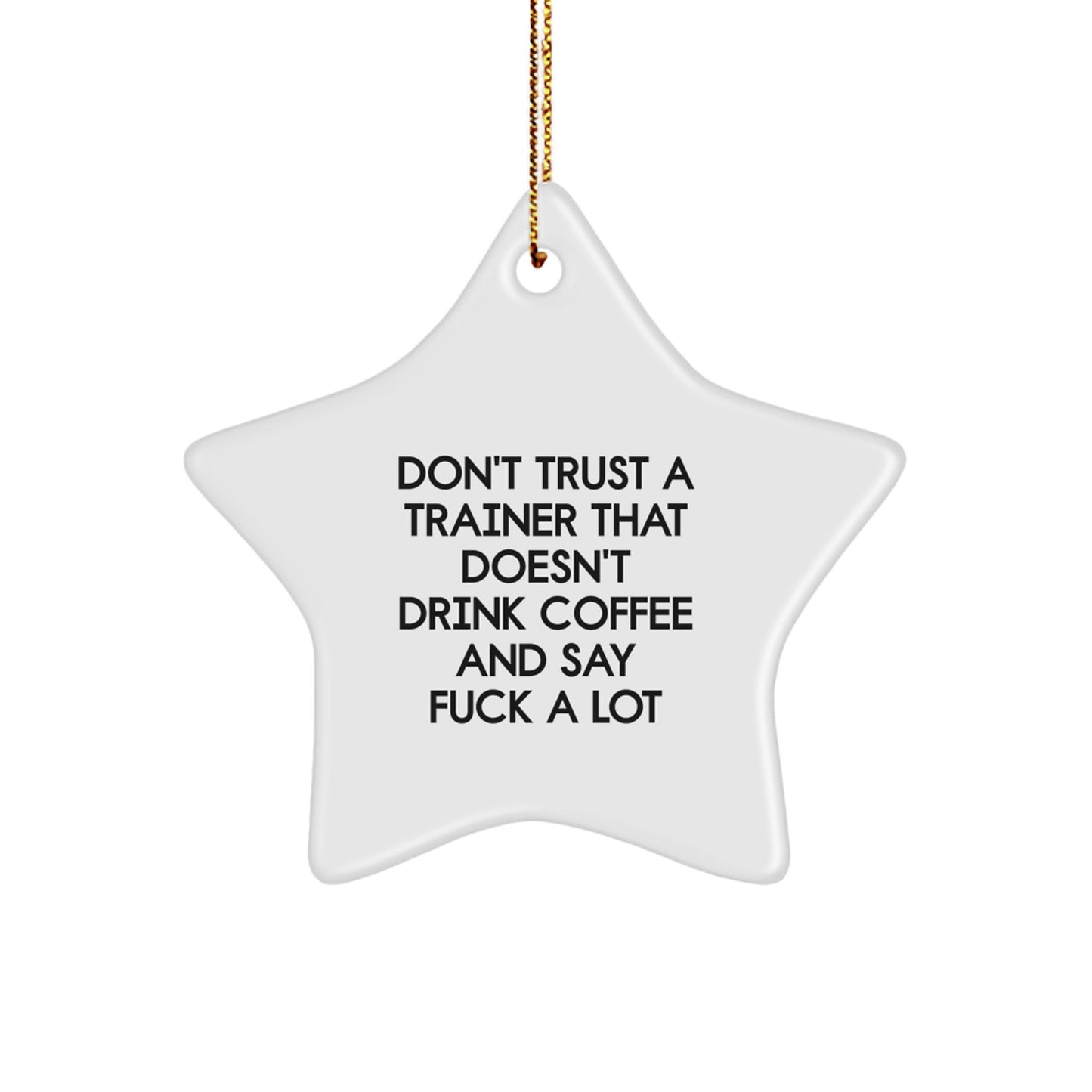 Funny Trainer Star Ornament, Gifts from Friends, Men, Women, or Coworkers for Christmas Unique Gifts, Trainer Quotes, Star Decoration, Gifts for Trainer, Fitness Enthusiasts, Gym Lovers - Image 1