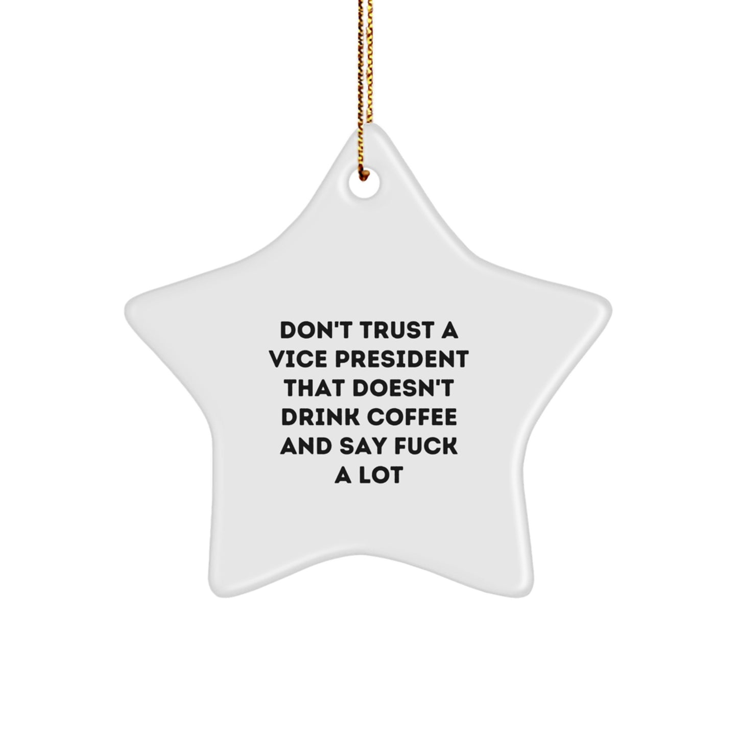 Funny Vice President Gifts, Star Ornament for Christmas, 'Don't Trust A Vice President' Quote, Gifts from Friends, Gifts for Vice President - Image 1