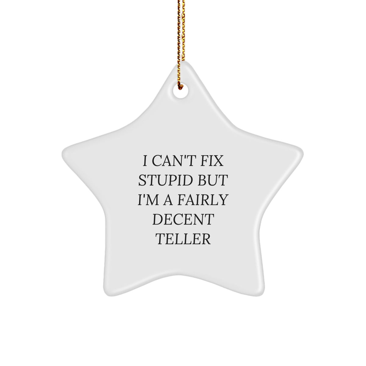 Christmas Ornament for Coworkers - Fairly Decent Teller Gift Idea - Image 1