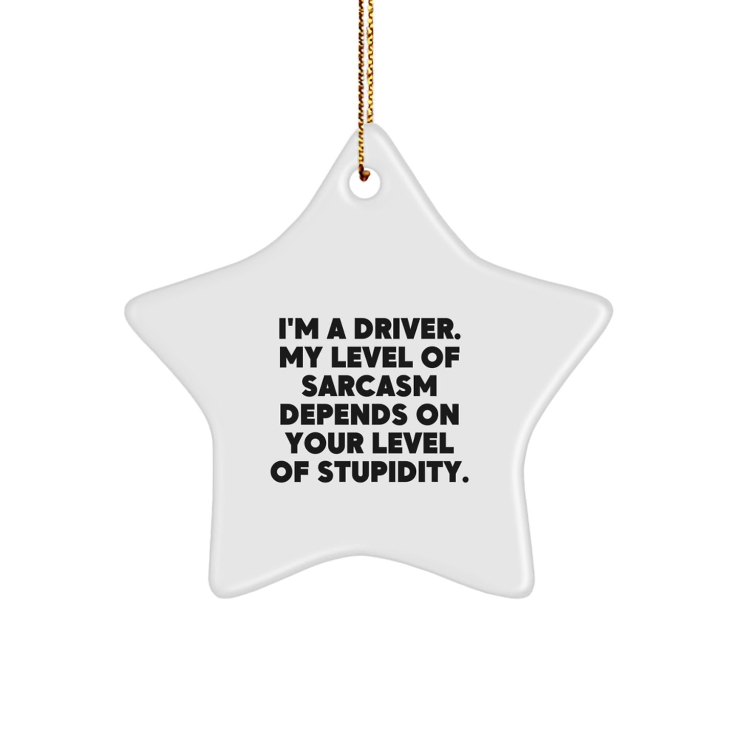 Funny Driver Gifts, Star Ornament with Sarcasm Quote, Ideal Gifts from Men to Driver Friends at Christmas, Light Up Their Garage or Office - Image 1