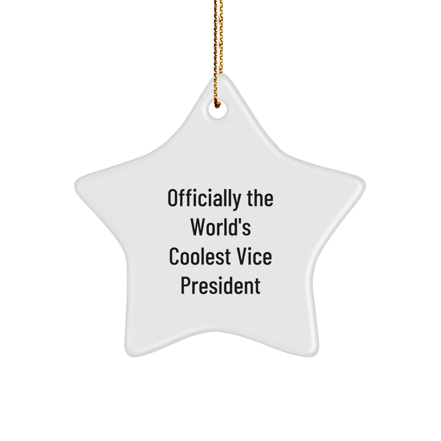 Funny Vice President Gifts from Friends, Officially The World's Coolest Vice President Star Ornament for Men, Christmas Unique Gifts for Vice President - Image 1