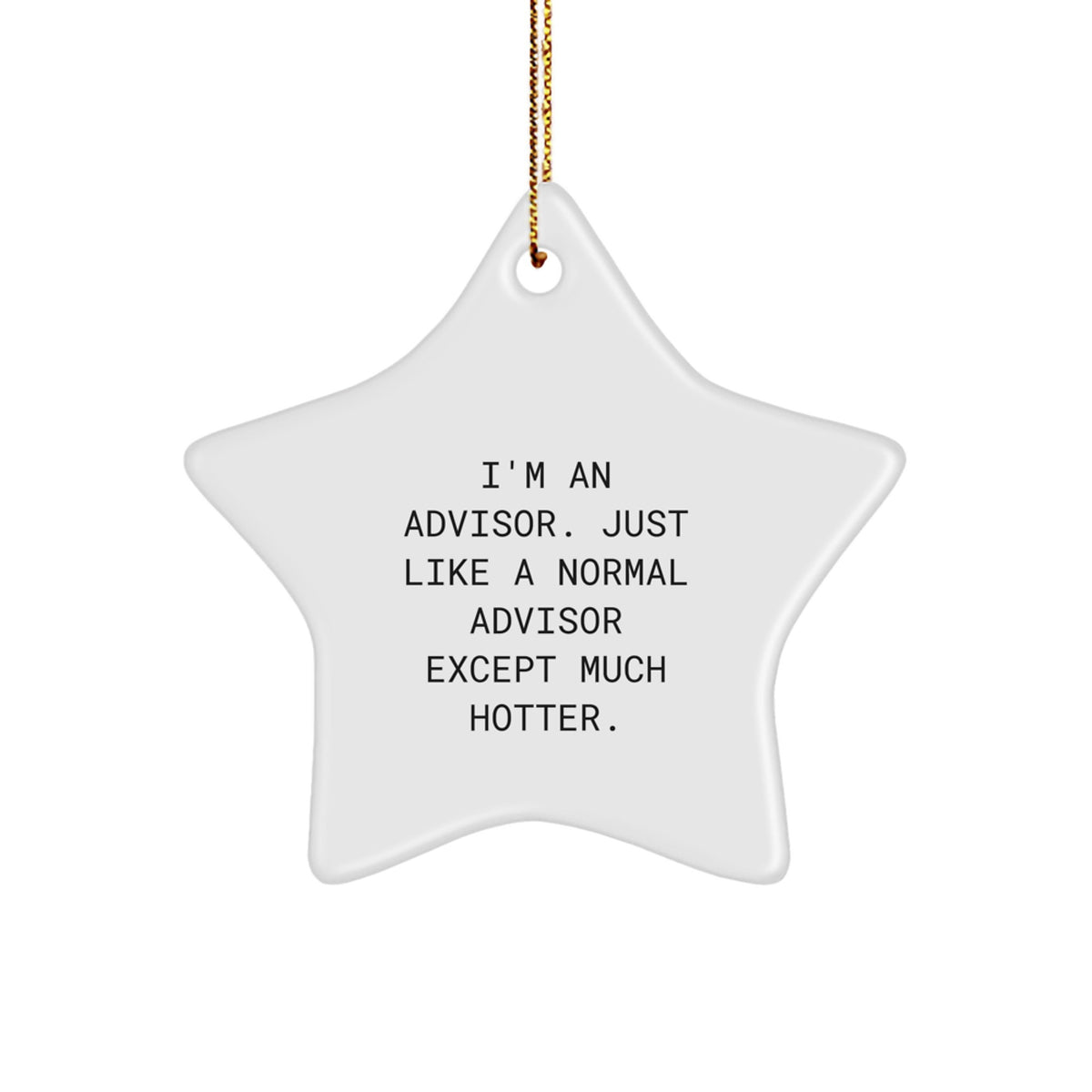 Funny Gift for Advisor Friends - White Star Ornament, Christmas Unique Gifts from Family, Friends, Men, Women - Image 1