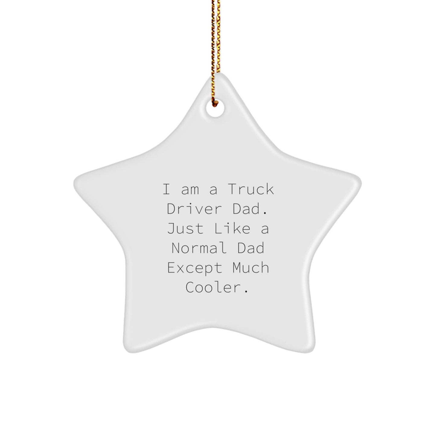 Truck Driver Dad Gifts, Funny Star Ornament, 'I Am A Truck Driver Dad. Just Like A Normal Dad Except Much Cooler.' for Christmas Unique Gifts from Family to Men - Image 1