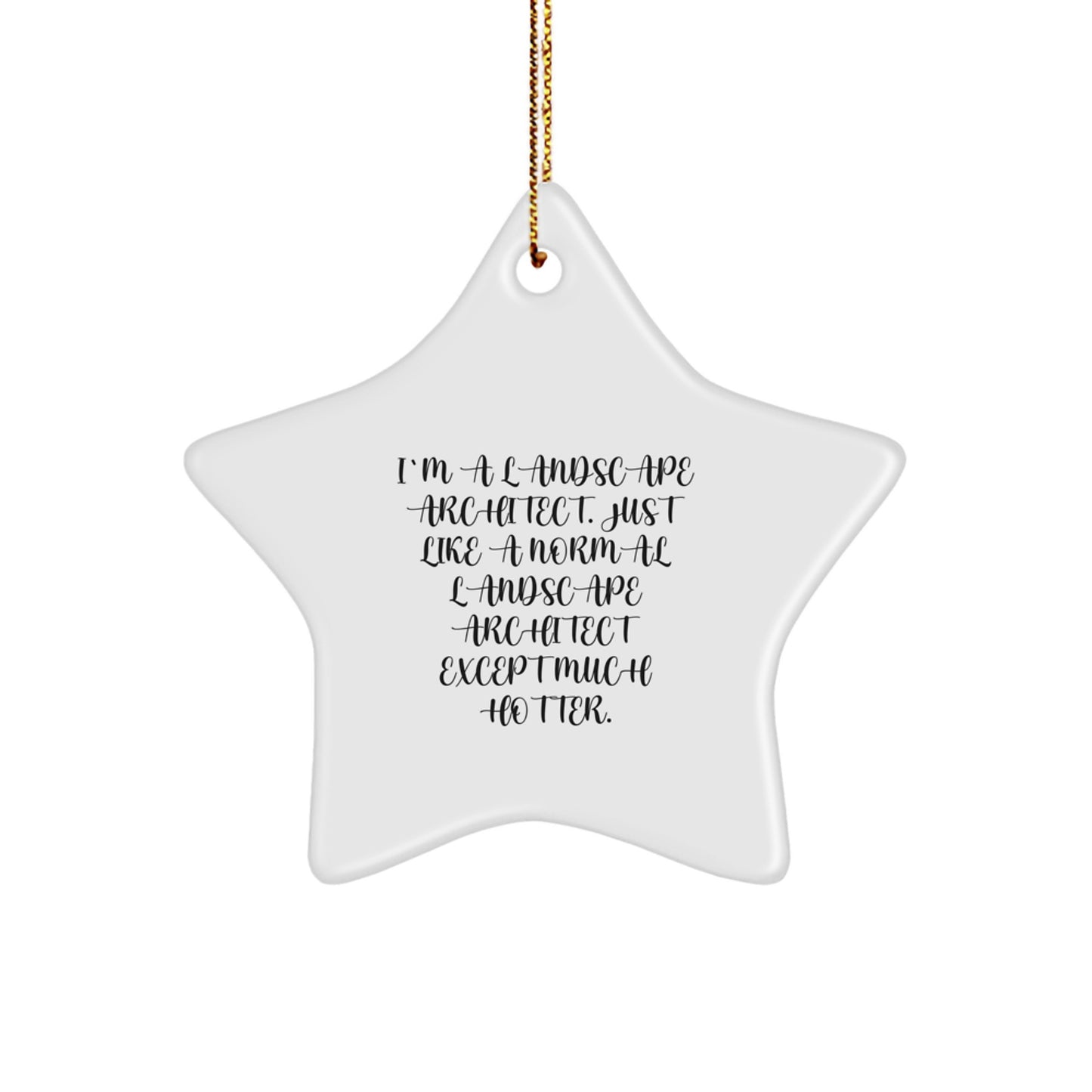 Funny Landscape Architect Gifts for Christmas - Star Ornament with Gifts from Family - Unique Star Shaped Decorations by I'm A Landscape Architect Except Much Hotter - Image 1