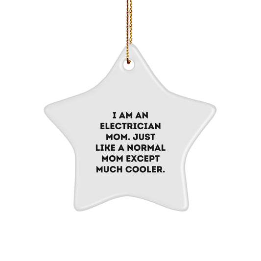 Electrician Gifts for Men - Funny Star Ornament from Electrician Mom, Perfect for Christmas - Image 1