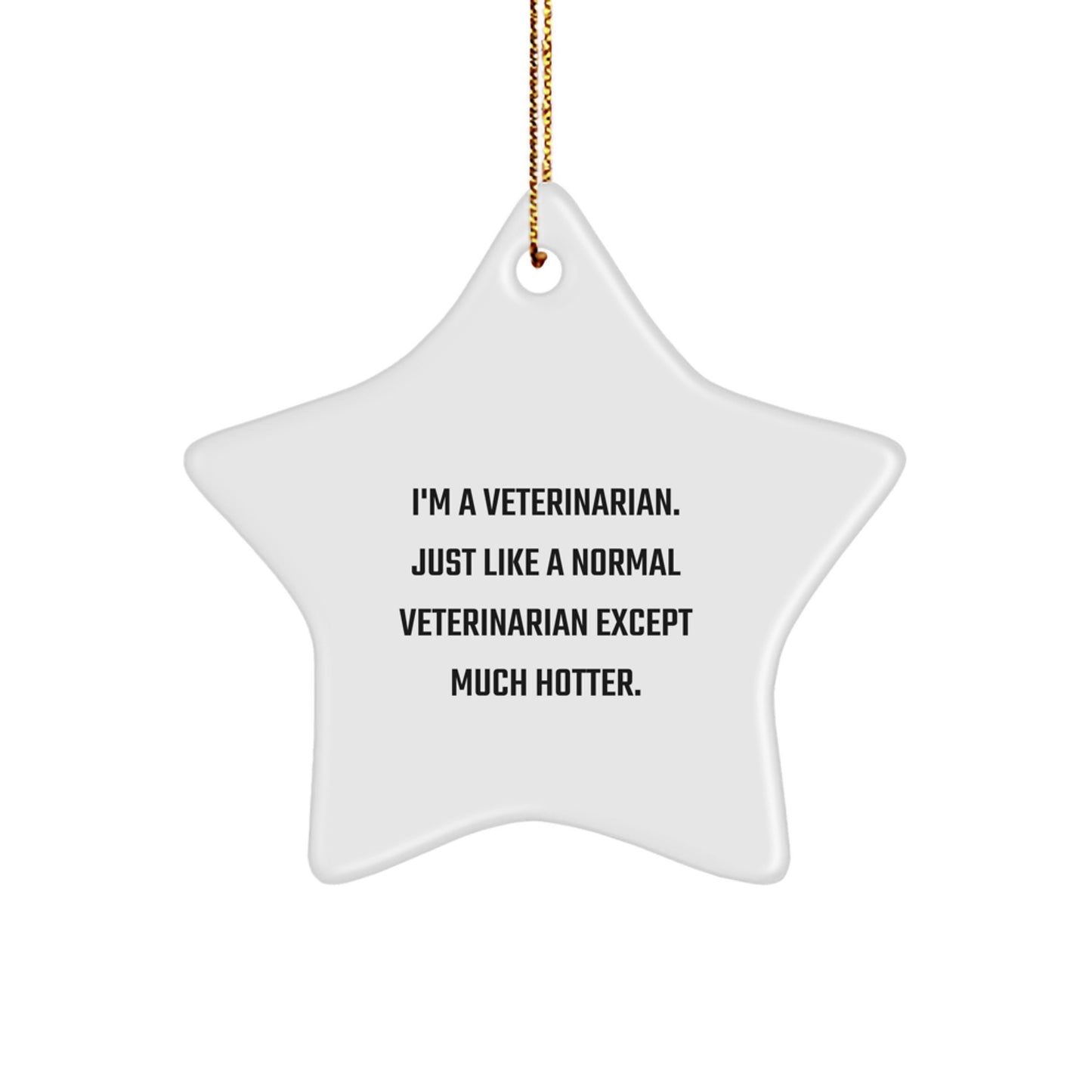 Funny Veterinarian Gifts from Friends Christmas Unique Star Ornament with 'I'm A Veterinarian. Just Like A Normal Veterinarian Except Much Hotter' Quote - Image 1