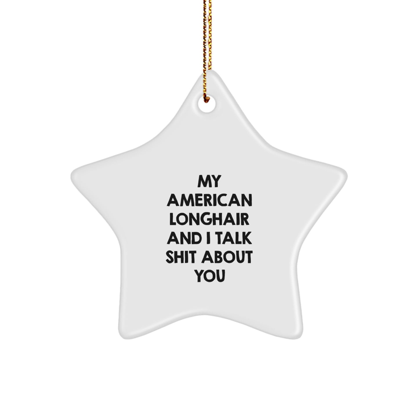 Funny American Longhair Cat Star Ornaments Gifts from Friends for Christmas Unique Star Shaped Ornaments - Image 1