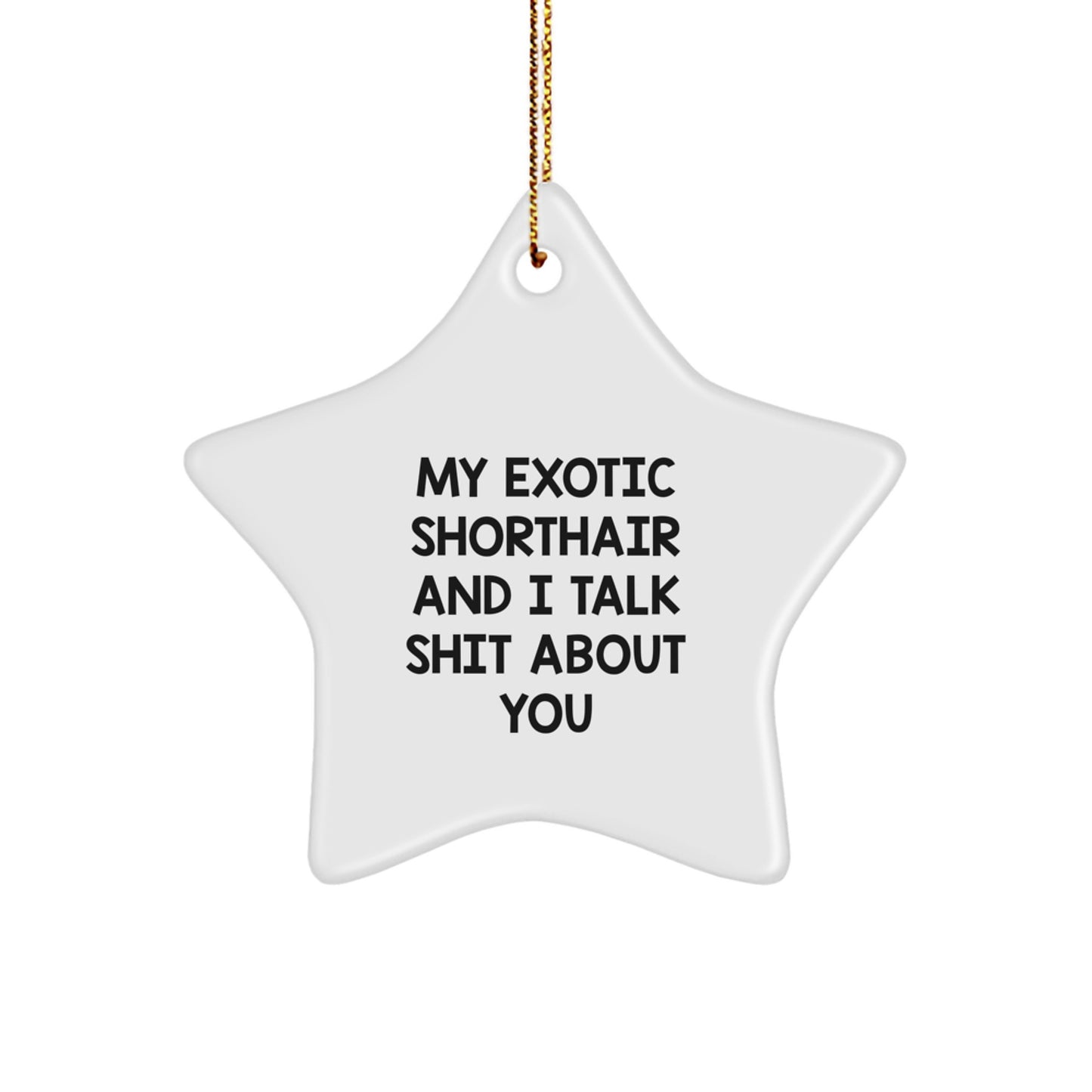 Funny Exotic Shorthair Cat Star Ornament Gifts from Family for Christmas, Unique Funny Star Ornament, My Exotic Shorthair And I Talk Shit About You - Image 1