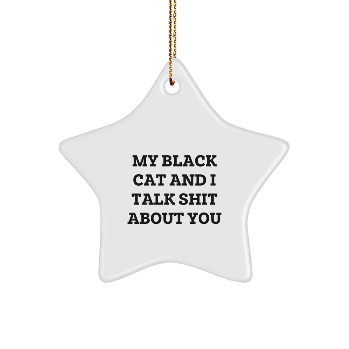 Funny Black Cat Star Ornament for Black Cat Lovers, Gifts from Friends to Family for Christmas Unique Decorations - Image 1