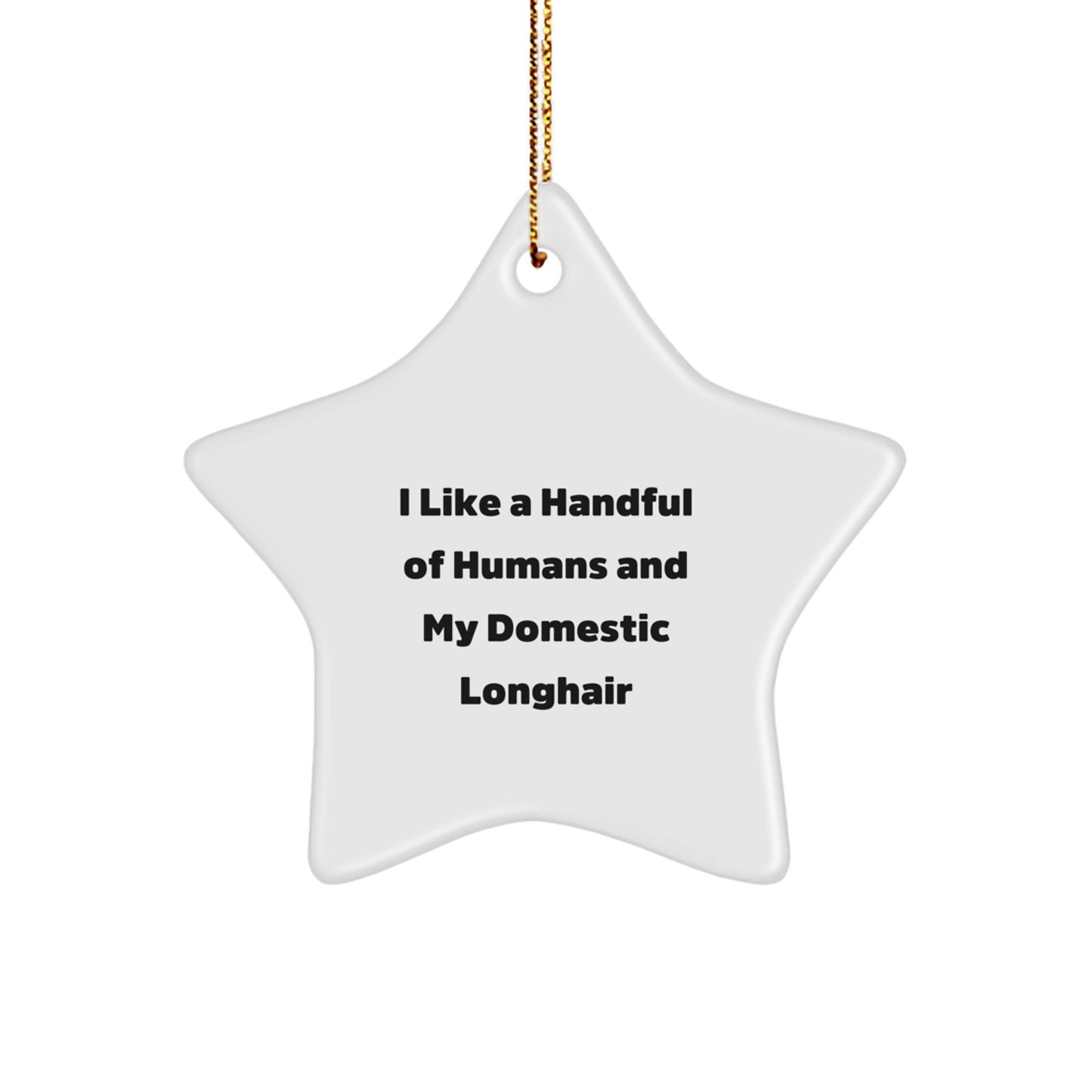 Funny Domestic Longhair Cat Star Ornament Gifts from Men to Friends for Christmas - Image 1