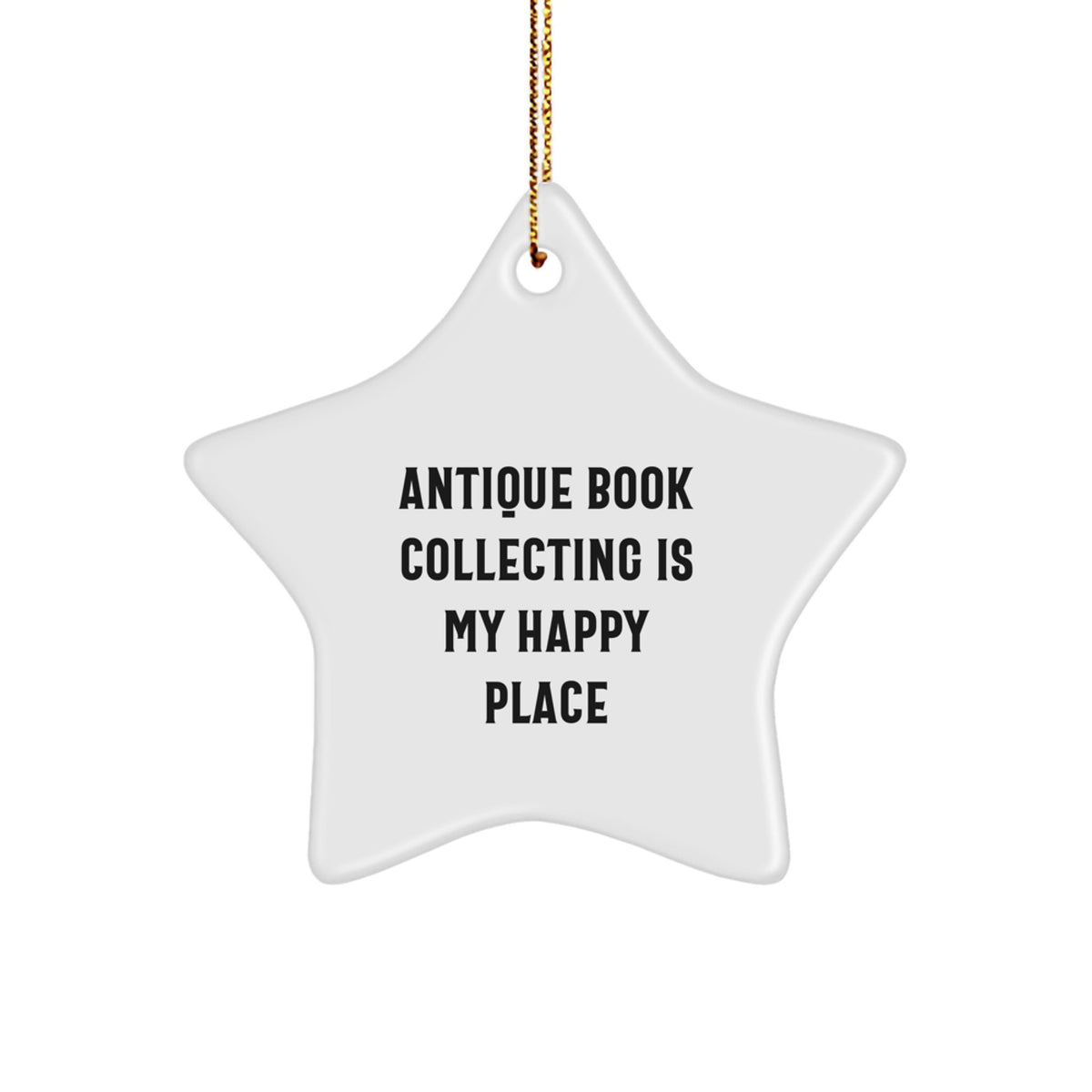 Christmas Unique Gift Star Ornament for Her Antique Book Collecting Present - Image 1
