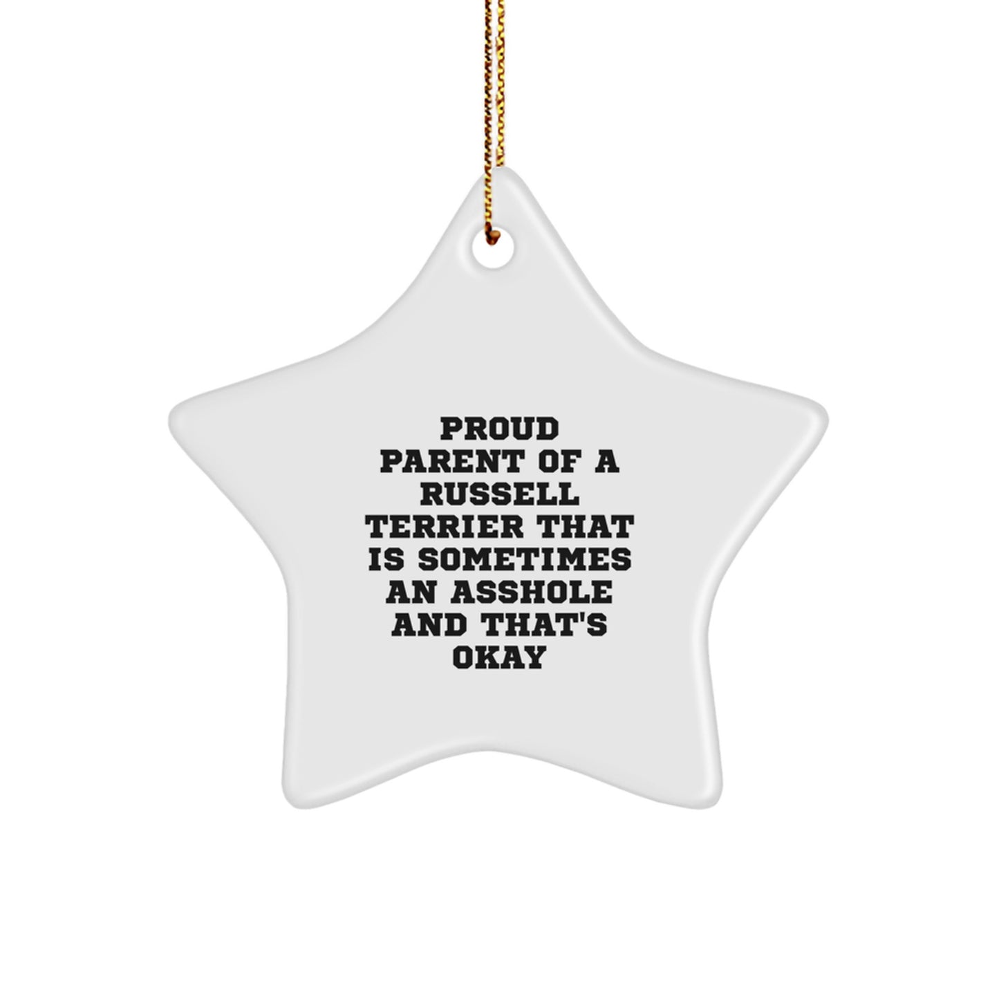 Funny Russell Terrier Dog Star Ornament Gifts for Russell Terrier Dog Owners from Friends and Family - Image 1