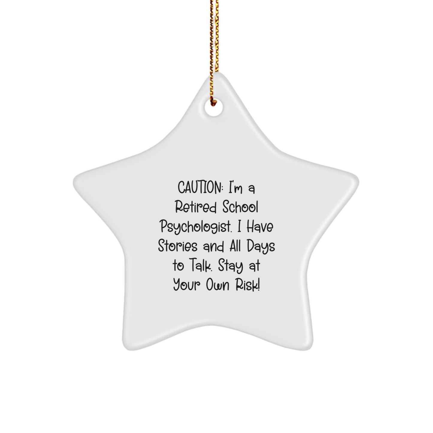 Funny School Psychologist Gifts for School Psychologist Christmas Ornament with Caution Quote, Gifts from Friends for School Psychologist, Gift for School Psychologist's Office - Image 1