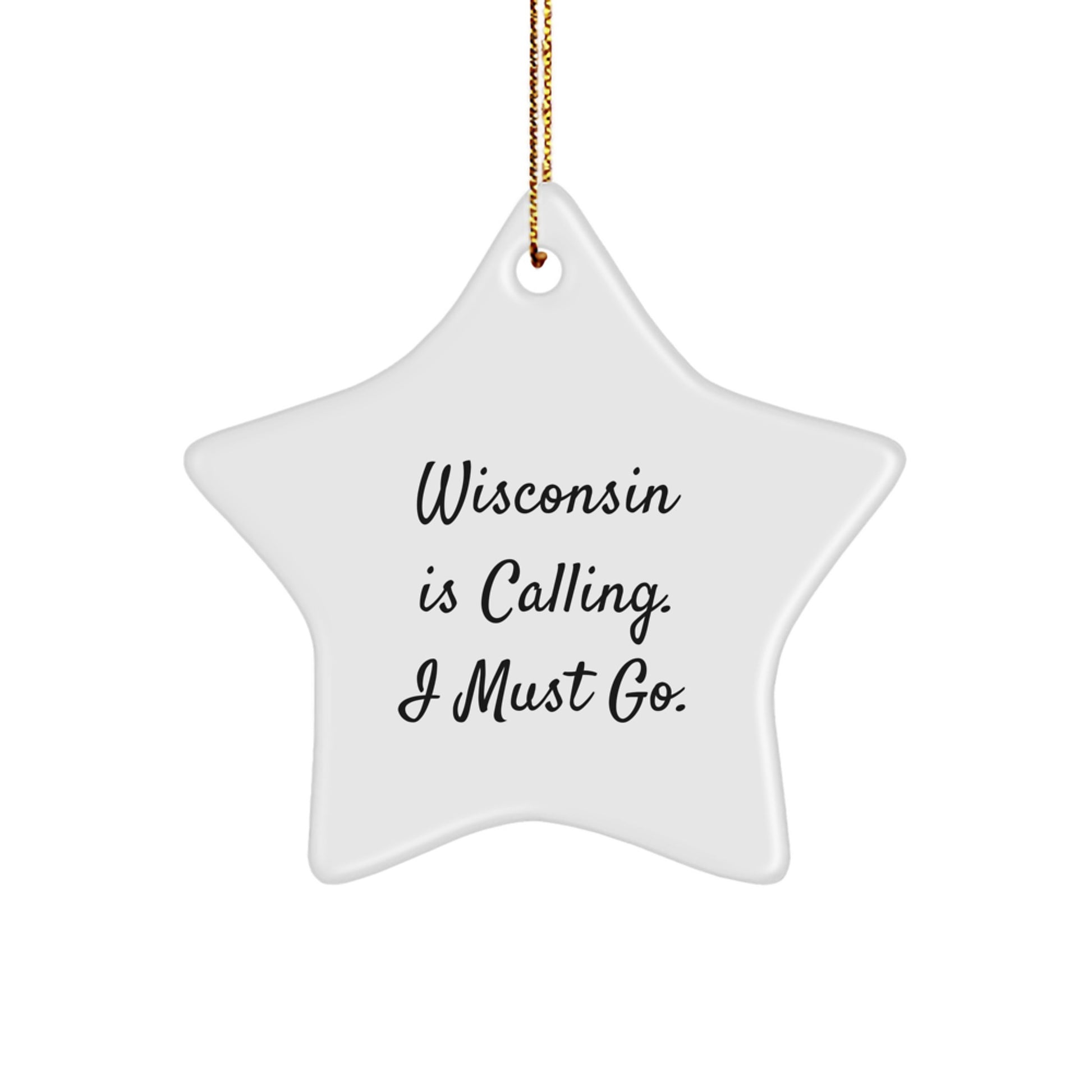 Wisconsin Star Ornament Gifts from Friends to Family for Christmas Decor - Image 1