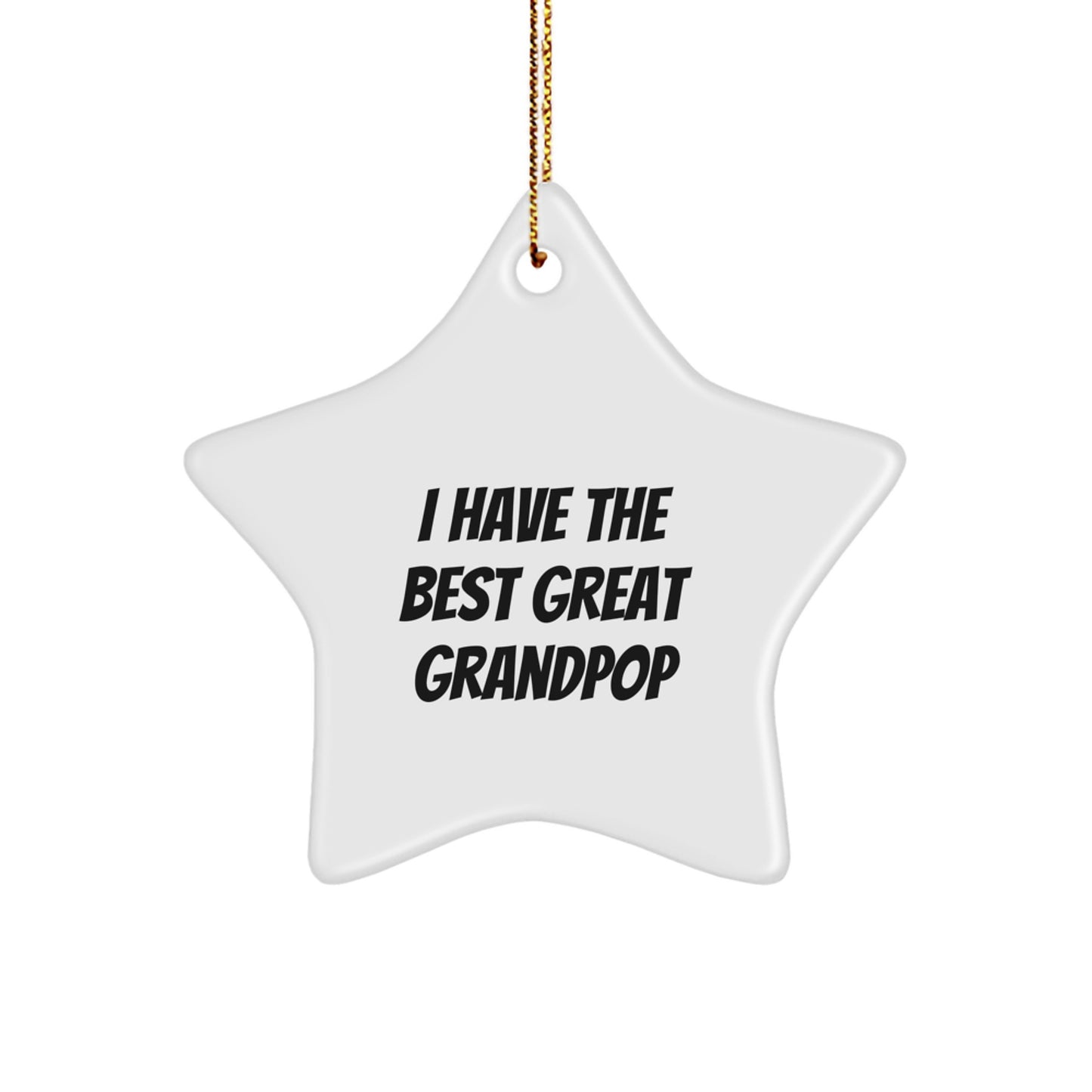 Grandpop Gifts for Men - Funny 'I Have The Best Great Grandpop' Star Ornament, Christmas Unique Gifts from Family - Image 1