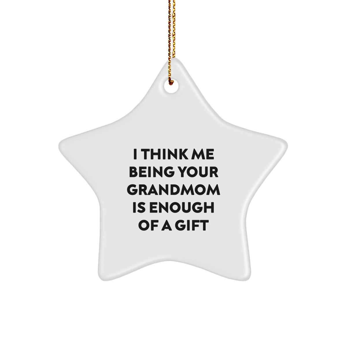 Grandmom Keepsake Christmas Ornament for Him Gift Bright White Star - Image 1