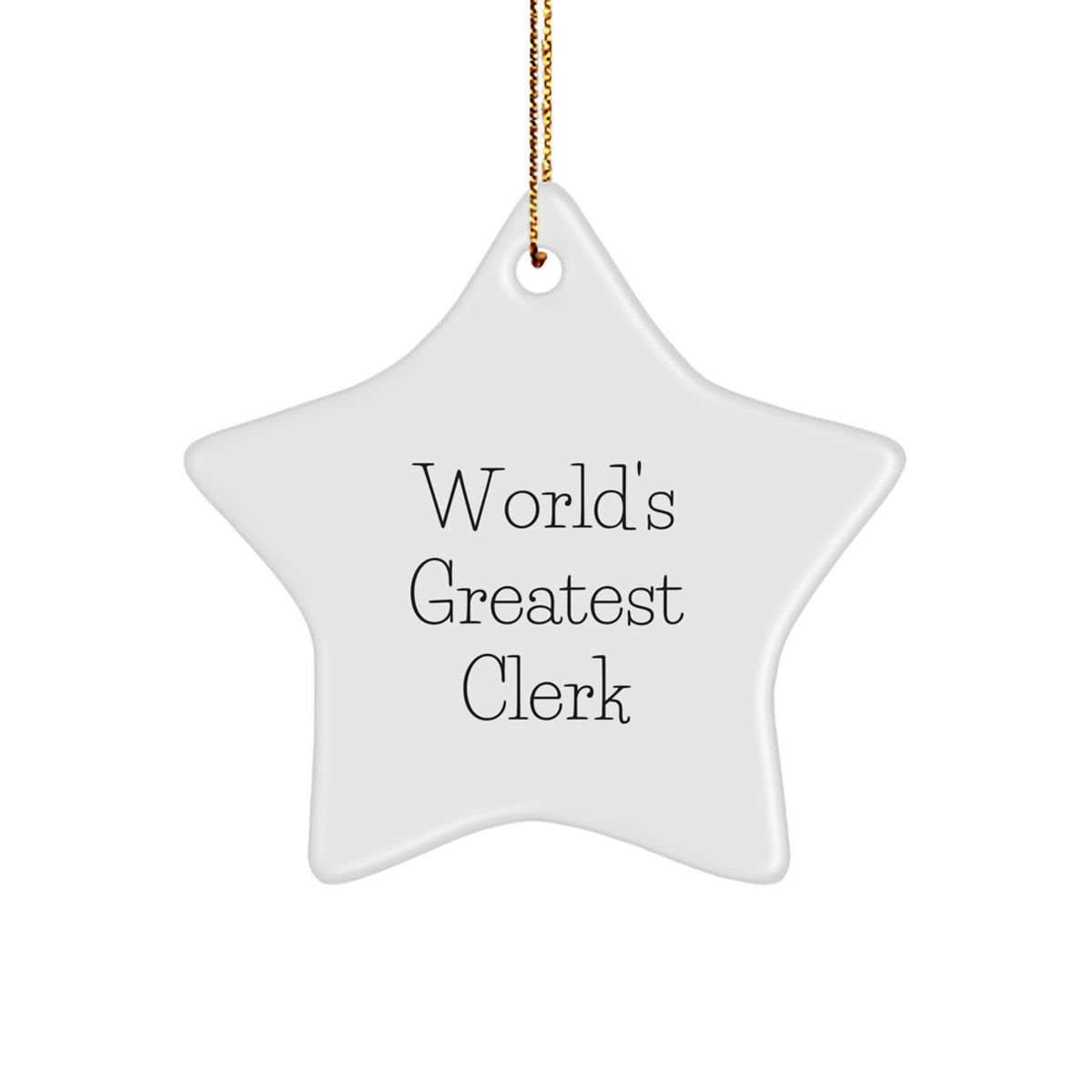 World's Greatest Clerk Keepsake Christmas Ornament for Him Gift - Image 1