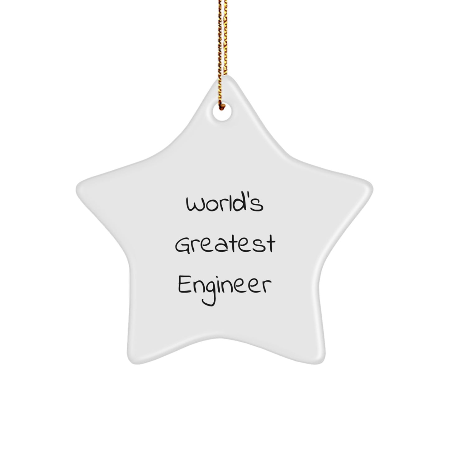 Funny Engineer Gifts for Engineer Friends - Star Ornament, 'World's Greatest Engineer' Quote, Christmas Unique Gifts from Men, Women, Coworkers to Engineer - Image 1
