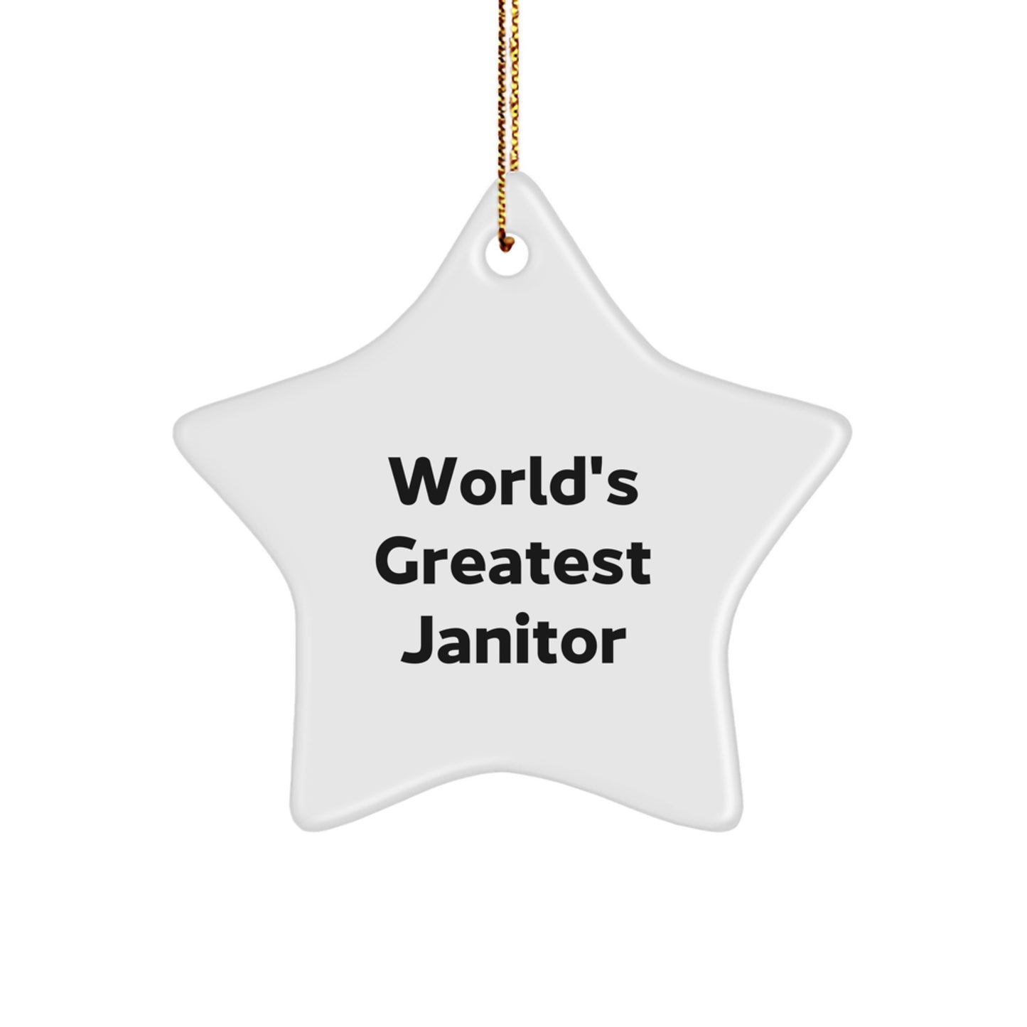 Funny Star Ornament for World's Greatest Janitor Gifts from Friends and Family for Christmas Unique - Image 1