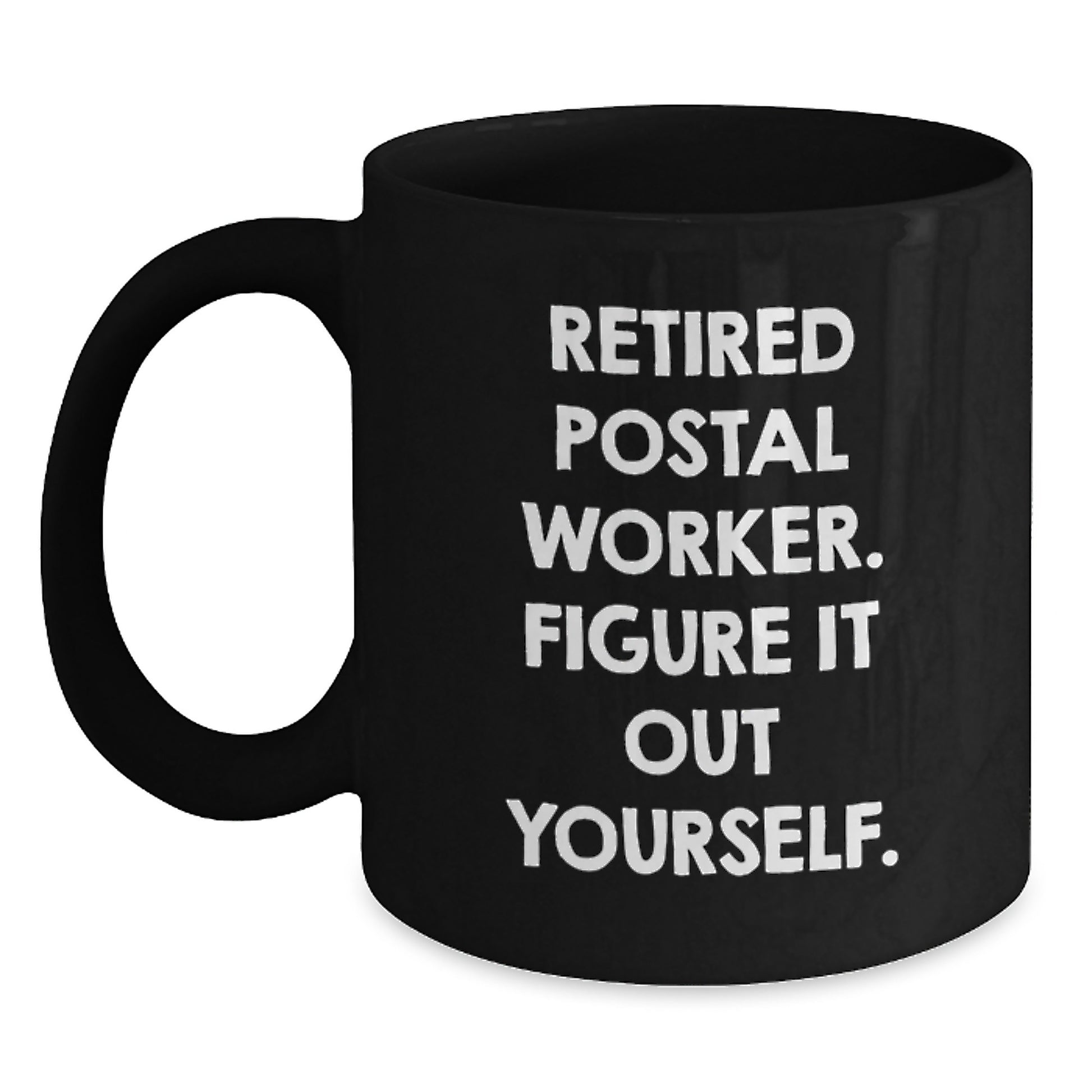 Funny Gifts for Postal Worker, Black Coffee Mug, Christmas Unique Treasures from Friends and Family - Main
