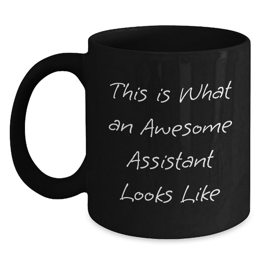 Funny Assistant Gifts from Friends, This Is What An Awesome Assistant Looks Like, Black Coffee Mug Christmas Unique Gifts for Assistant - Main